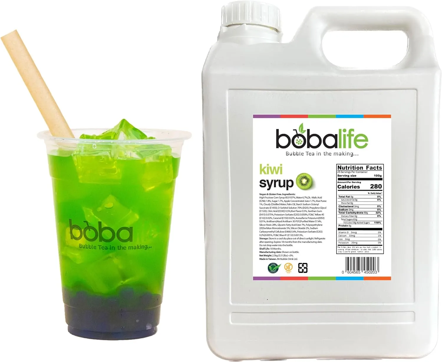 Bubble Tea - Kiwi Syrup (2.5kg)