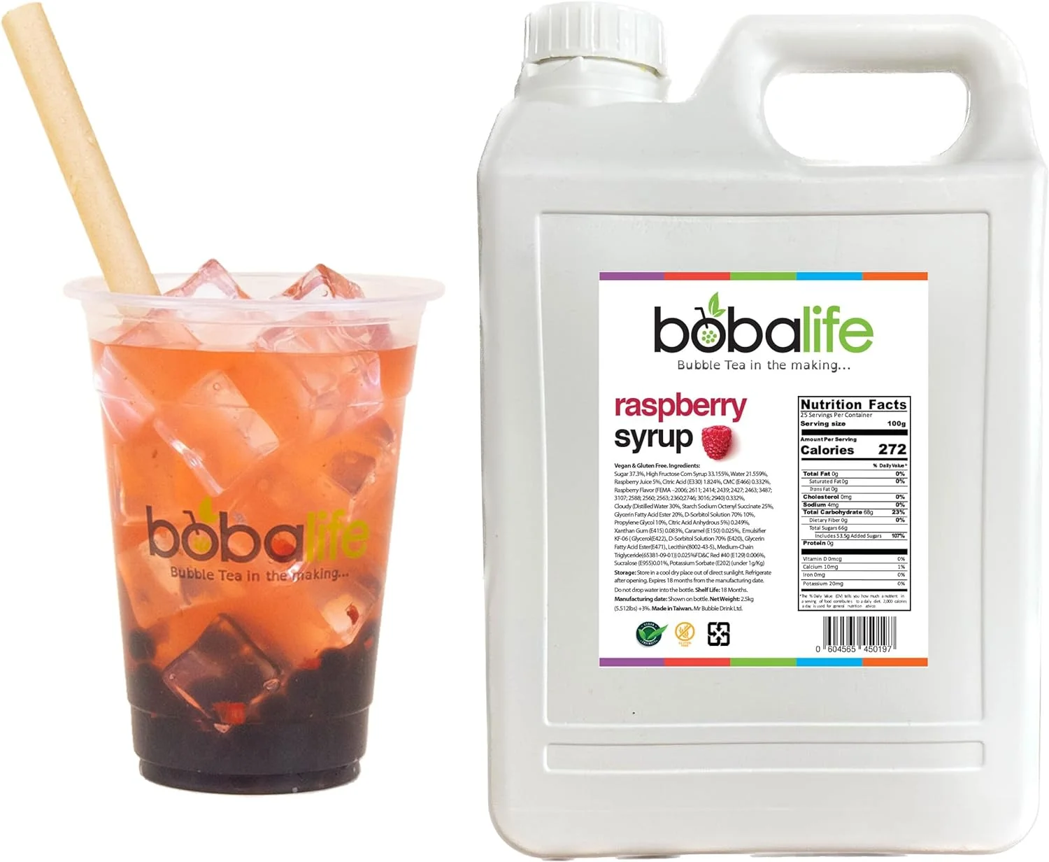 Bubble Tea - Raspberry Syrup (2.5kg)