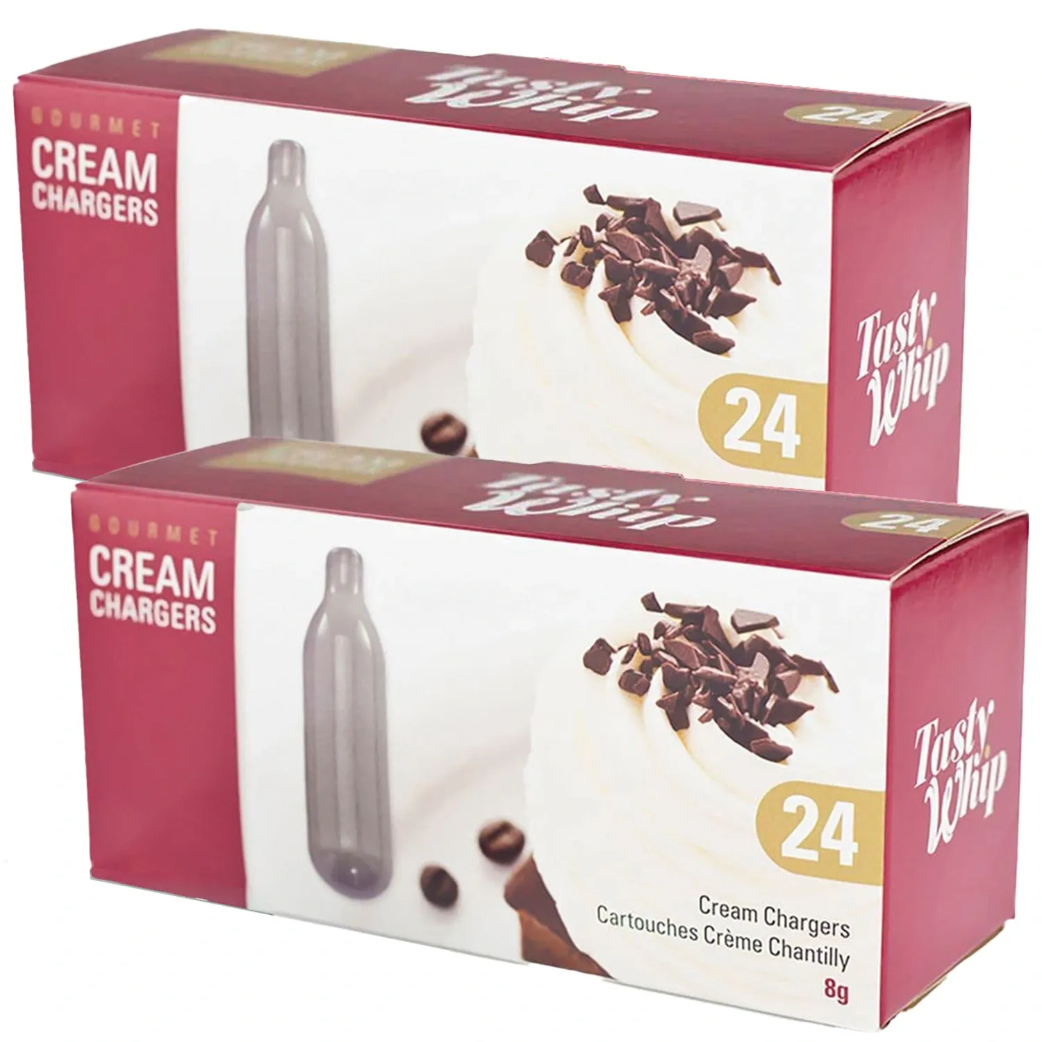 Cream Chargers by Tasty Whip         48 (Pack of 24 x 2) European