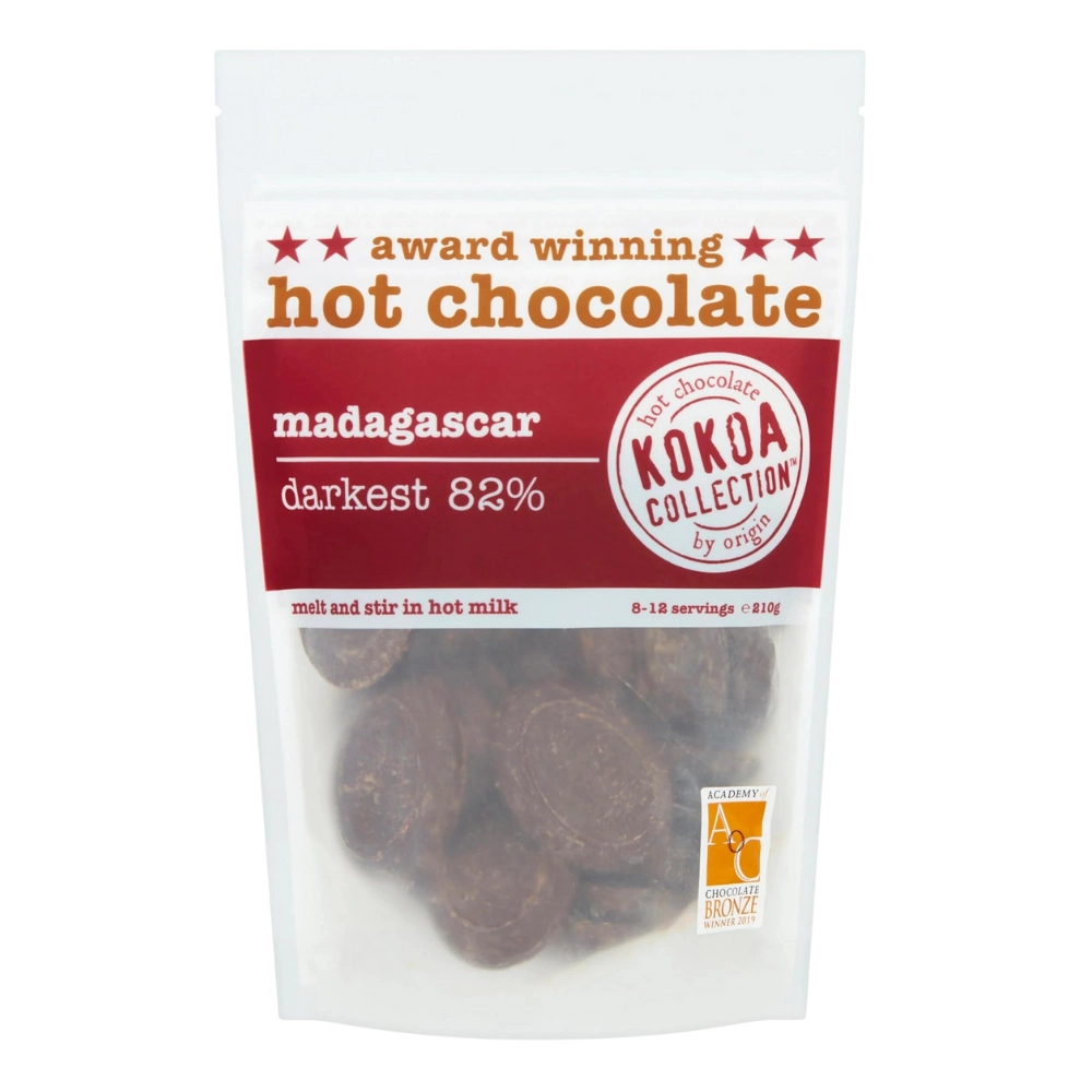 Kokoa Collection (210g) - Madagascar (82% Cocoa) Hot Choc Tablets - Organic