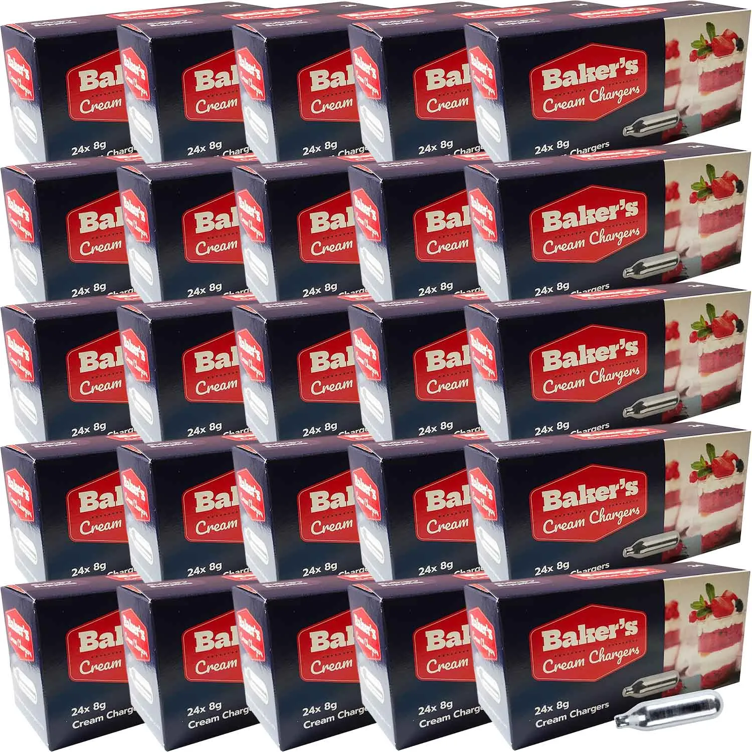 Cream Chargers by Bakers Wholesale (Case of 600) Business Only